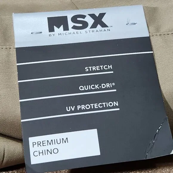 MSX Shorts Size 42 Khaki Premium Chino Quick Dry Uv Protection Stretch - Picture 2 of 13